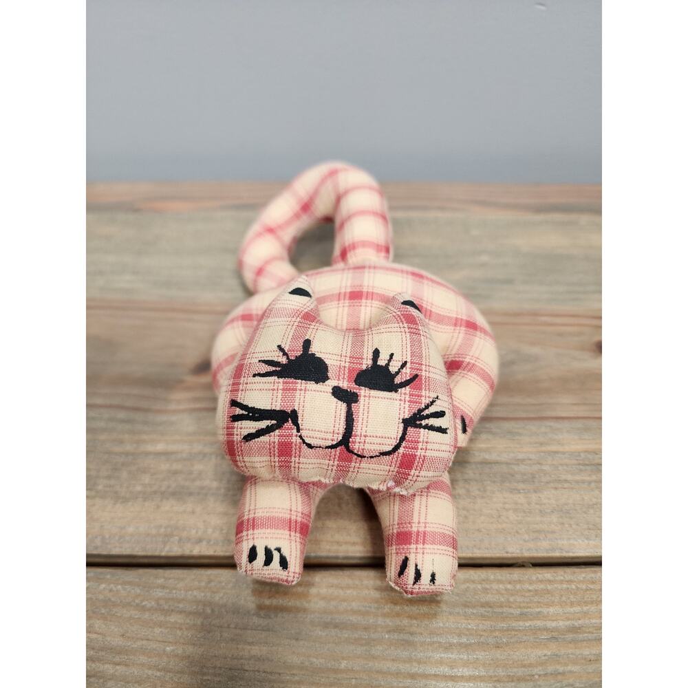 Handmade plush cat shelf sitter country cottage core